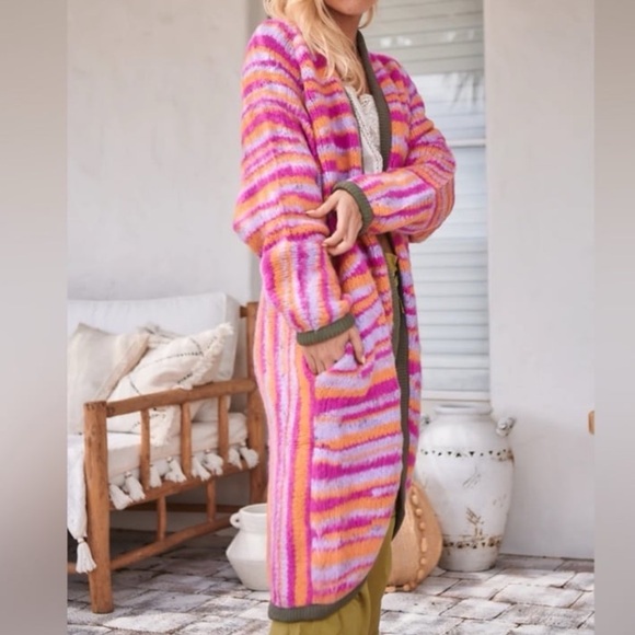 Free People Pink and Orange Knit Sweater - Picture 2 of 12